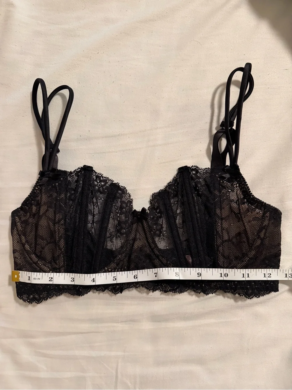 Vintage 2003 Victoria's Secret Black Lace Corset Longline Bra 34D